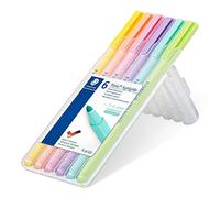 Staedtler triplus highlighter, ergonomic triangular shape, set of 6 pastel colours, line width 1 - 4 mm