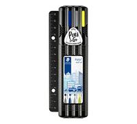 STAEDTLER Triplus Multi Set, Practical Set Including Ruler, Fineliner Black, Ball Pen M Blue, Triplus Micro 0.5 mm and Textsurfer Yellow, 34 SB4B-R