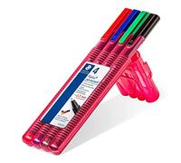 Staedtler Triplus Permanent 331 Box of 4 Permanent Felt-Tip Pens with Superfine Tip 0.3 mm Assorted Colours