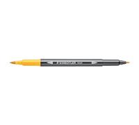 STAEDTLER Watercolour Design Journey 3001-110 Double Fibre Tip Pens Sunny Yellow Fine Tip and Flexible Brush Tip Water-soluble 10 Sunny Yellow Felt Tip Pens