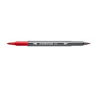 STAEDTLER Watercolour Design Journey 3001-2 Double Fibre Tip Pens Red Fine Tip and Flexible Brush Tip Water-soluble 10 Red Felt Tip Pens