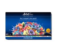 STAEDTLER Watercolour Pencil - 60 Assorted Colours - Mars Lumograph Colour Aquarell - Tin of 60, 104 M60