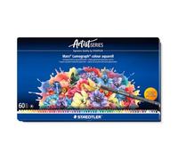 STAEDTLER Watercolour Pencil - 60 Assorted Colours - Mars Lumograph Colour Aquarell - Tin of 60, 104 M60