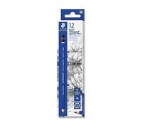 Staedtler Watersoluble Artist Pencils Mars Lumograph Watercolour (Hexagonal Shape, Incredibly Shatterproof Premium Pencils, High Quality, 6B Hardness, Folding Box of 12 Pencils, 100A-6B)