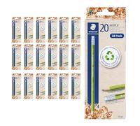 STAEDTLER WOPEX Pre-Sharpened #2 Pencils, 20 Pcs 18-Pack (18 sets of 20 pcs)- Ergonomic Triangular Shape, Break-Resistant, Non-Slip Surface, Wood-Polymer, PVC-Free Eraser Tip, 360 Count