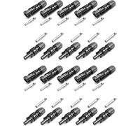 Stäubli MC4 Solar Connectors Type II Series PV-KST4/6II-UR and PV-KBT4/6II-UR for 4-6mm2 Solar Cable with an Outer Diameter of 7.00 to 8.60 mm (10 Pairs)