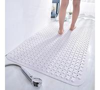 Stafeny Non-Slip Shower Mat for Inside the Non-Slip Anti-Mould Rubber Shower Mat (White, 90 x 60 cm (Rectangular))