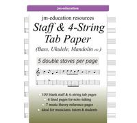 Staff & 4-string Tab Paper: (Bass, Ukulele, Mandolin etc.)