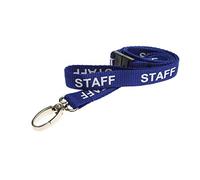 Staff Lanyard Neck Strap Blue 15mm wide with Metal Clip and Safety Breakaway for ID card pass badge holders, office, work, NHS, teachers, school (2)