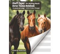 Staff Paper for Writing Music Horse Theme Notebook: Horse-Themed Staff Paper Notebook with 10 Staves Per Page, Music Writing Guide, and Notation Reference for Students, Teachers, and Composers