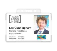 Staff Photo ID Badges. Plastic Identity Cards. Custom Printed, Hologram Logo for Genuine Authentic Security. Worker ID Lanyards.