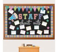 Staff Shout Out Bulletin Board Decoration Colorful Staff Shout Outs Bulletin Board Set with 21 Appreciation and Recognition Cutouts for School Classroom Office Appreciation Wall Door Decor Supplies
