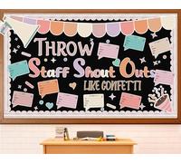 Staff Shout Out Bulletin Board Decorations Throw Staff Shout Out Like Confetti Bulletin Board Set Boho Appreciation and Recognition DIY Craft Cutouts for Back to School Classroom Office Door Wall