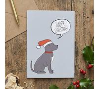 Staffie Christmas Card