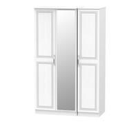 Welcome Furniture Ready Assembled Devon Triple Mirrored Wardrobe - White