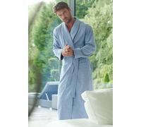 British Boxers Men's Brushed Cotton Dressing Gown - Staffordshire Blue Herringbone - X-LARGE