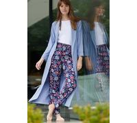 'Staffordshire Blue' Herringbone Brushed Cotton Dressing Gown British Boxers Light Blue XS