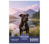 Staffordshire Bull Terrier, 1000-piece Jigsaw, Fun Family Activity And Brain Training, Great for Presents Or Artistic Display, Suitable for Ages 8+, Pet Dog, 70x50cm/1000pcs