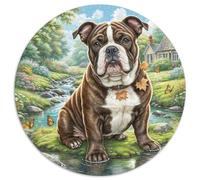 Staffordshire Bull Terrier 1000 Piece Round Puzzles for Kids And Adults Jigsaw Colorful for Gift for Unique Challenge Games 1000pcs (67.5x67.5cm)