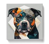 Staffordshire Bull Terrier Bauhaus Canvas Print | Gallery Wrapped 30mm Frame Wall Art | 20x20 inches | Ready to Hang | Modern Animals Picture | Living Room Bedroom Lounge Office