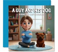 Staffordshire Bull Terrier Birthday Card for Men - A Guy and His Dog - Happy Birthday Card for Men, 145mm Male Greeting Cards