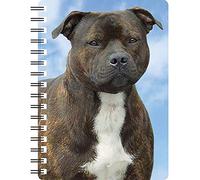 Staffordshire Bull Terrier Brindle Staffy Dog gift - Small Notebook with stunning 3D front cover approx. 6" x 4". Ideal for the handbag or Pocket. Quality Spiral bound Notebook