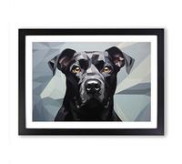 Staffordshire Bull Terrier Dog Minimalism No.2 Framed Print | A2 Black Framed Wall Art | Ready to Hang | Minimalist Animal Picture | Living Room Bedroom Lounge Office