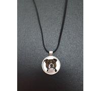 Staffordshire Bull Terrier Dog Pendant On a 18" Black Cord Necklace With Lobster Clasp Fastener Ideal Birthday Gift N68