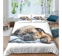 Staffordshire Bull Terrier Duvet Cover 3D Cute Dog Quilt Cover Bedding Comforter Cover with Zipper Closure Soft Fiber Apply to Kids Youth Room Decor 3 Piece Set Soft And Comfortable Double（200x200cm）