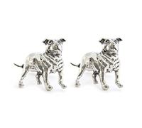 Staffordshire Bull Terrier English Pewter Cufflinks in Gift Box