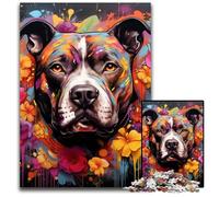 Staffordshire Bull Terrier Jigsaw Puzzles 1000 Pieces for Adults Wooden Jigsaw Puzzles for Home Decor & Holiday Fun 50x75CM/19.68x29.52inch