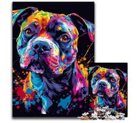 Staffordshire Bull Terrier Jigsaw Puzzles for Adults 1000 Piece cardboard Jigsaw Puzzles Family Game Night Fun, DIY Decorative Artwork 26X38CM/10.23x14.96inch