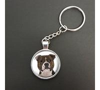 Staffordshire Bull Terrier Pendant On A Split Ring Keyring Gift N68