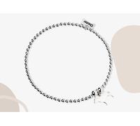 Staffordshire Bull Terrier Silhouette Silver Ball Bead Bracelet - Personalised