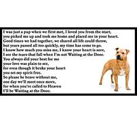 Staffordshire Bull Terrier Staffy Bereavement pet Dog Loss Flexible Fridge Magnet - Waiting at The Door
