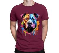 Staffordshire Bull Terrier Staffy Dog Puppy Owner Mens Womens T-Shirts Top #DNE XL Maroon