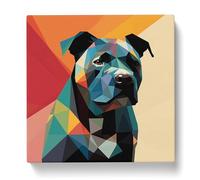 Staffordshire Bull Terrier Suprematism No.5 Canvas Print for Living Room Bedroom Home Office Décor, Wall Art Picture Ready to Hang, 20x20 Inch (50x50 cm)