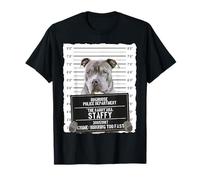 Staffordshire Bull Terrier with collar in dog prison T-Shirt