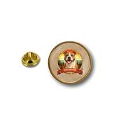 Staffordshire Staff Round Embroidered Edge Dog Badge Pins