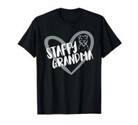 Staffy Grandma Heart Staffordshire Bull Terrier Dog Lover T-Shirt