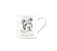 Staffy Staffordshire Bull Terrier Gift Mug - White Dog Bone China Coffee/Tea Present by Rhiannon Chauncey