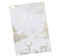 Stag and Deer Woodland Golden Bronze Metallic Recyclable Gift wrap - 2 Sheets and 2 Tags
