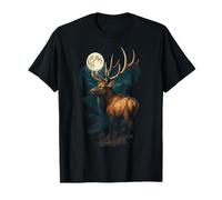 Stag and Moon Wildlife Advendture Nature Lovers T-Shirt