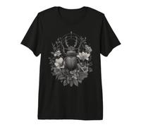 Stag Beetle Botanical Floral Cottagecore Dark Academia Premium T-Shirt