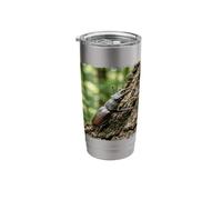 Stag Beetle Tree Bark Wildlife Insect Forest Scene Stainless Steel Insulated Tumbler
