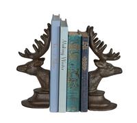 Stag Book Ends Set of 2 Cast Iron Vintage Style Deer Bookshelf Décor Bookends for Shelves Fathers Day Readers Gift Present Idea