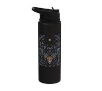 Stag Deer Dream Mystical Whimsigoth Art Episodic Drawing Stainless Steel Insulated Water Bottle
