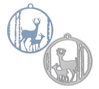 Stag/Deer, Fawn in Woods Bauble Metal Cutting Die, Christmas, Trees, Deer, Stencil, Card Making, Scrapbooking, Paper Crafts, Photo Album, A7