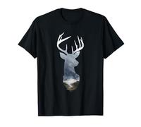 Stag Deer Head Antlers Forest Silhouette T-Shirt