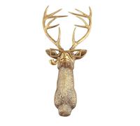 Stag Deer Head Wall Sculpture Artificial Deer Head Antlers Wall Decor Deer Head Wall Mount Geometric Stag with Glasses and Pipe Wall Hanging Decor